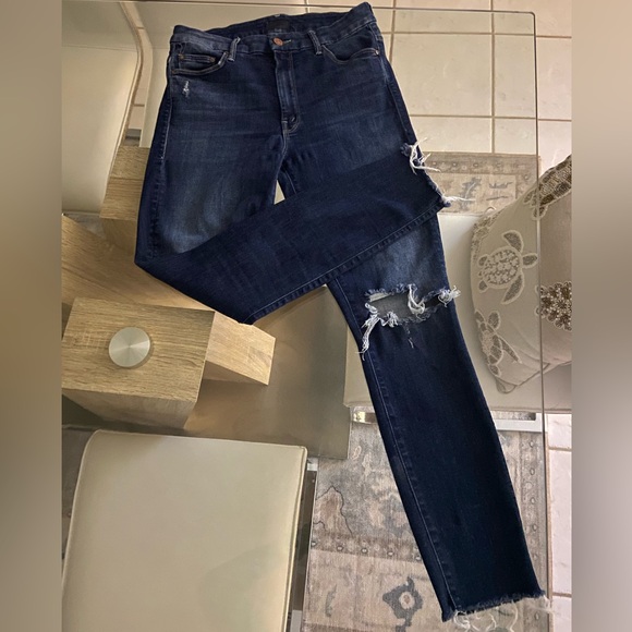 MOTHER jeans high waisted looker ankle fray cat attack size 28 - Picture 2 of 10